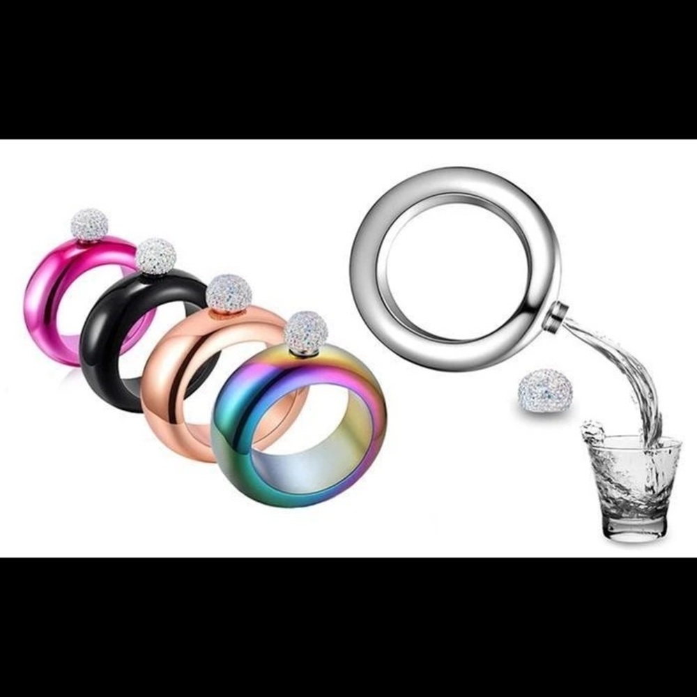 Bling Metal Flask (Black or Rose Gold)